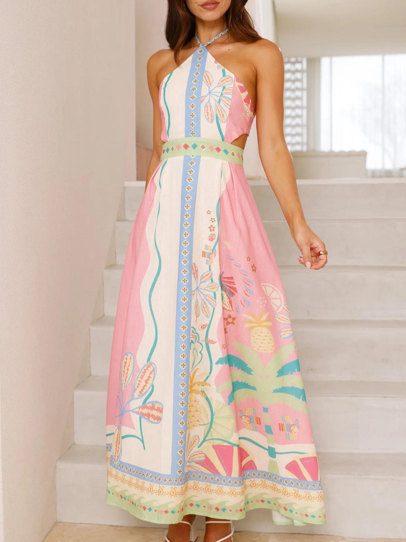 Élisa - Robe longue dos nu avec lacets