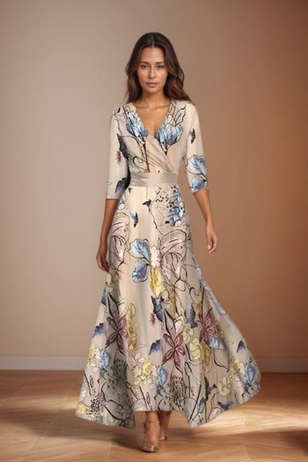 Isabella | Élégance Intemporelle Robe Fleurie