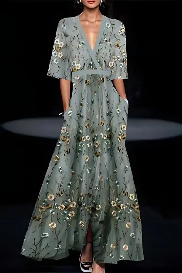 Isabella | Élégance Intemporelle Robe Fleurie