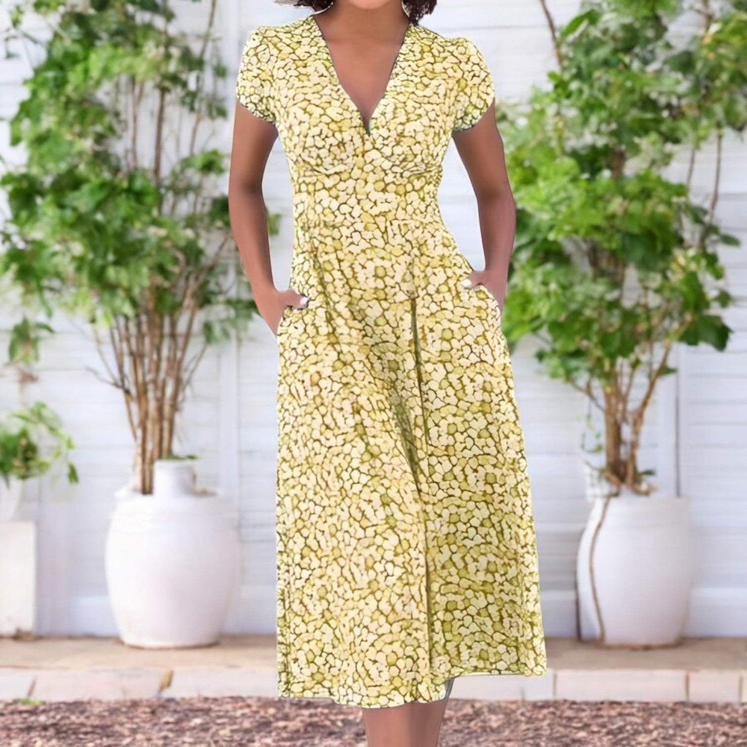 Lilou - Robe Midi Florale d'Été