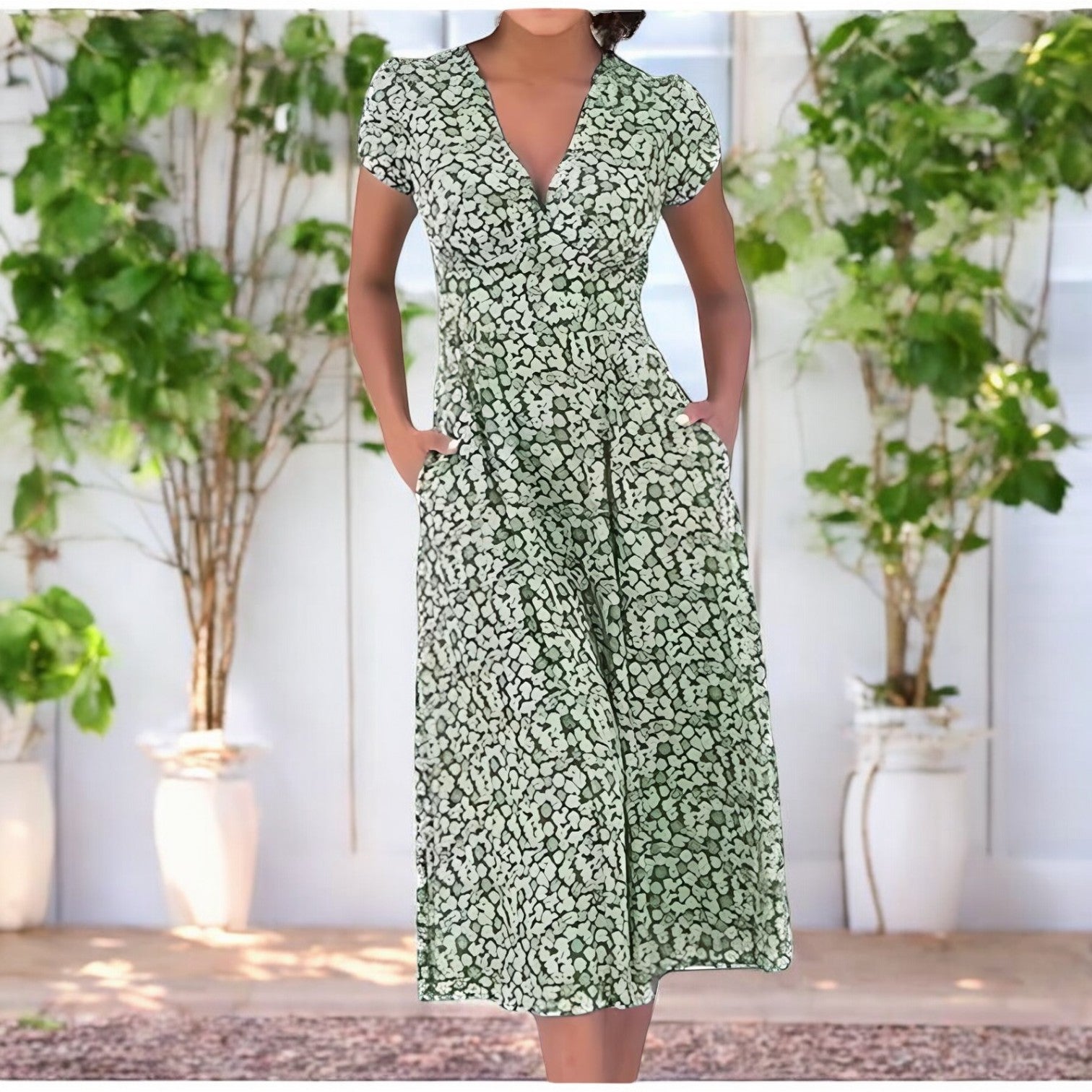 Lilou - Robe Midi Florale d'Été