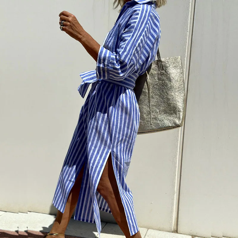 INAYA | Robe chemise rayée