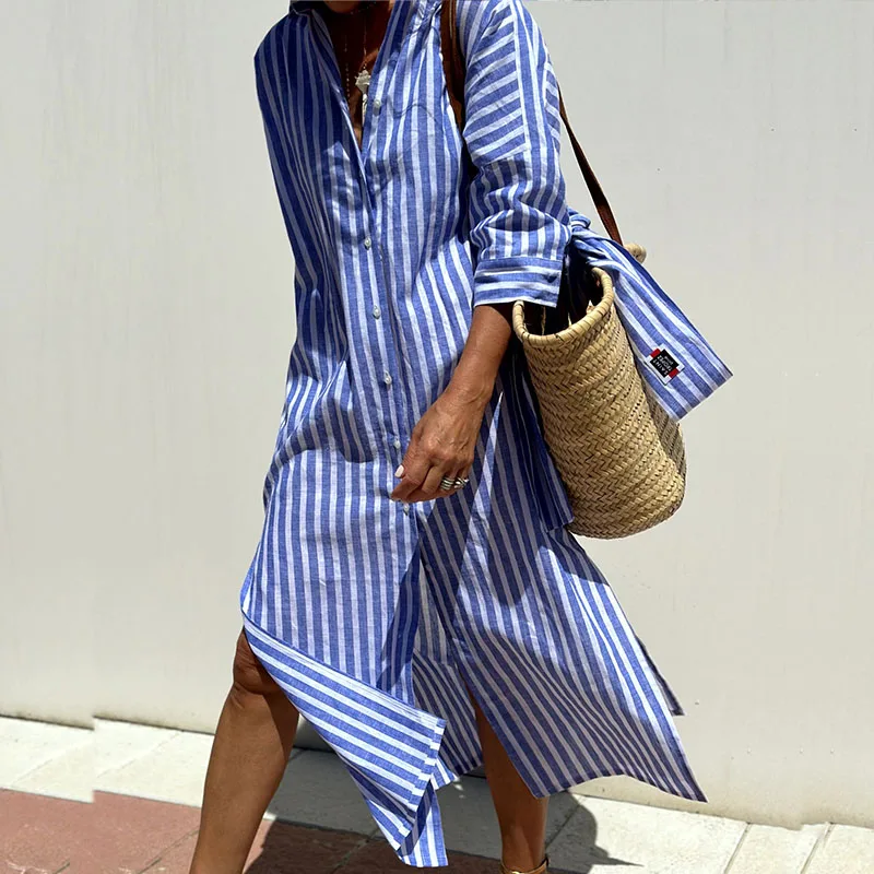 INAYA | Robe chemise rayée
