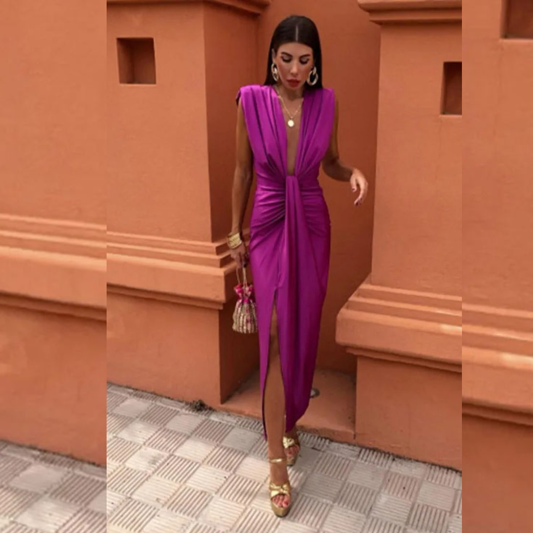 Fara | Robe de fête avec décolleté profond