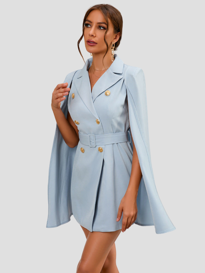 Célestine - Robe blazer chic avec cape