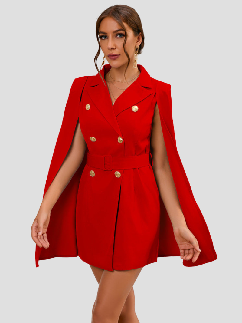 Célestine - Robe blazer chic avec cape