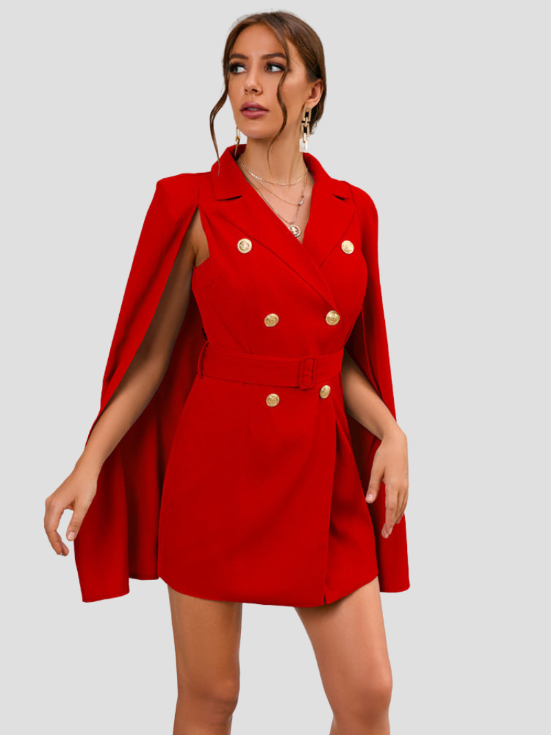 Célestine - Robe blazer chic avec cape