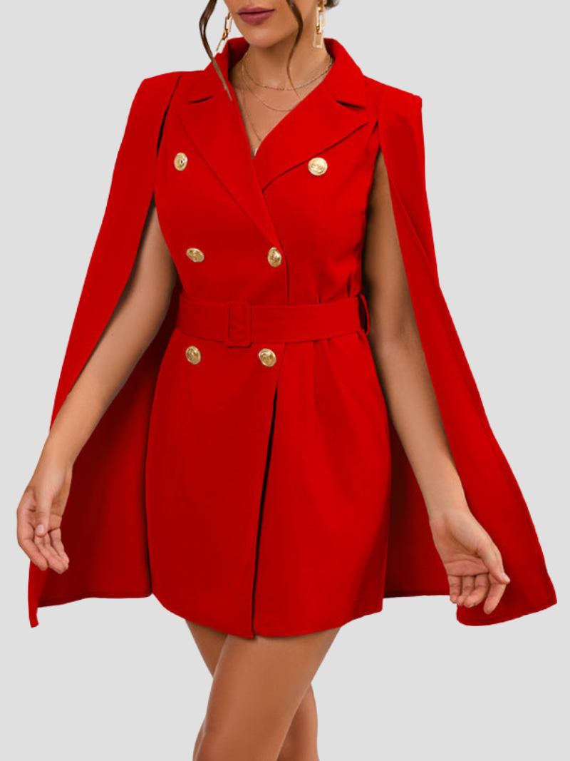 Célestine - Robe blazer chic avec cape