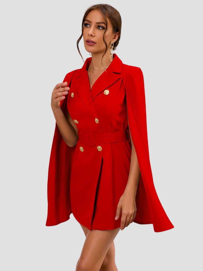 Célestine - Robe blazer chic avec cape