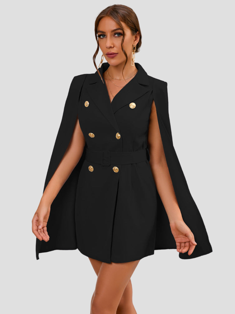 Célestine - Robe blazer chic avec cape