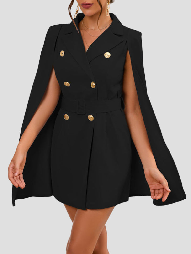 Célestine - Robe blazer chic avec cape