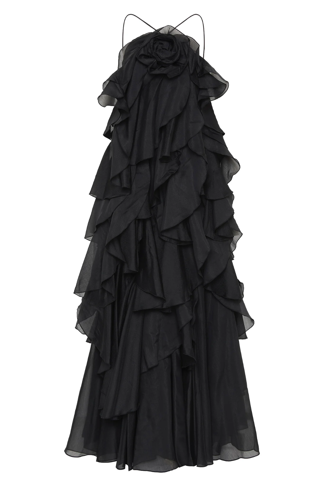 Lyna – Robe longue fluide à volants