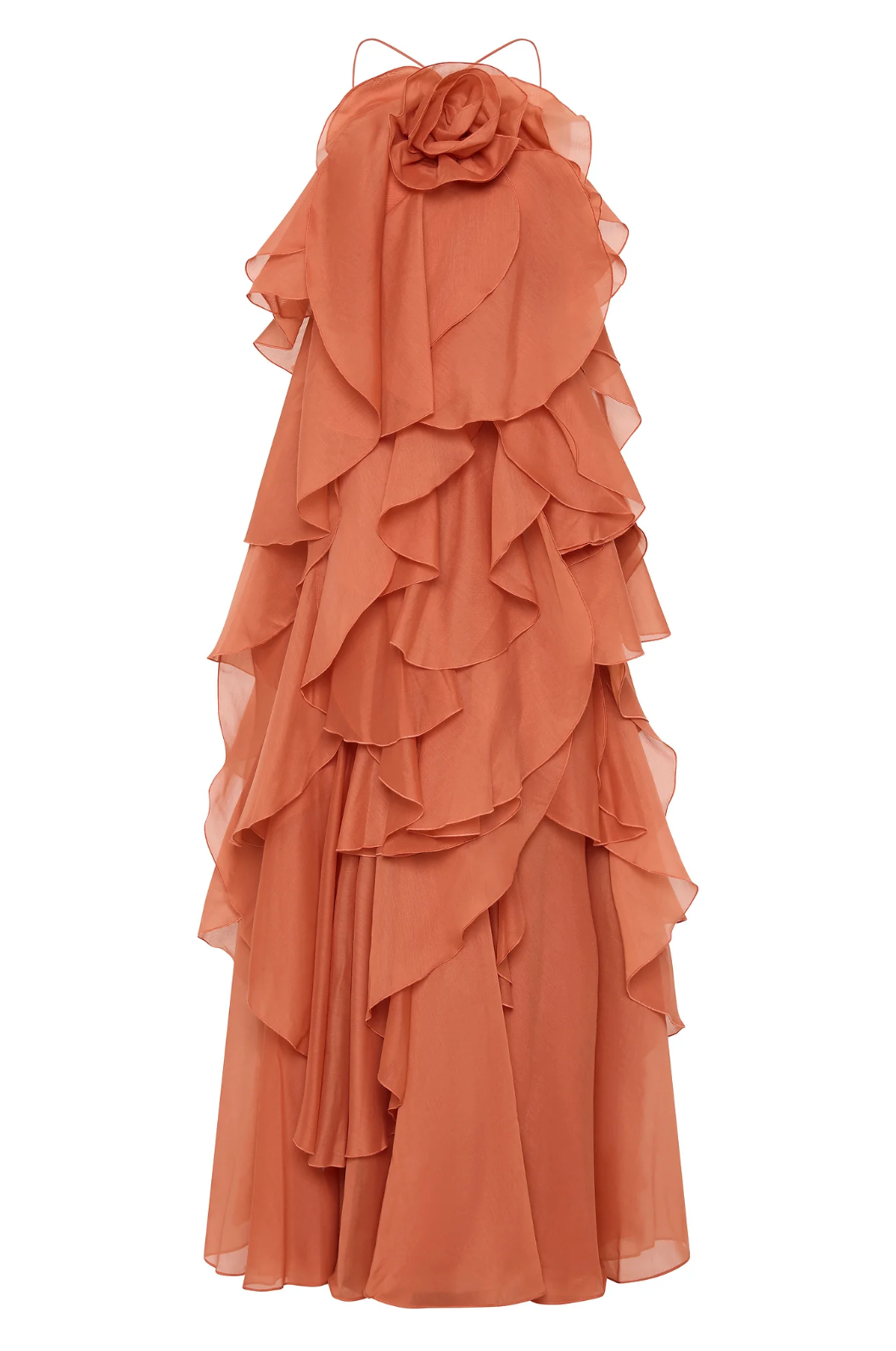 Lyna – Robe longue fluide à volants