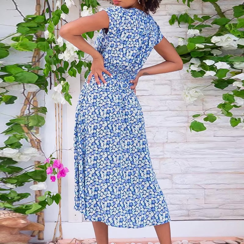 Lilou - Robe Midi Florale d'Été