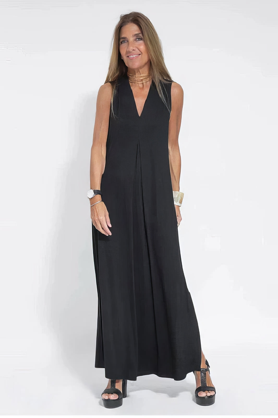 ANNE | Robe longue élégante + gilet assorti OFFERT
