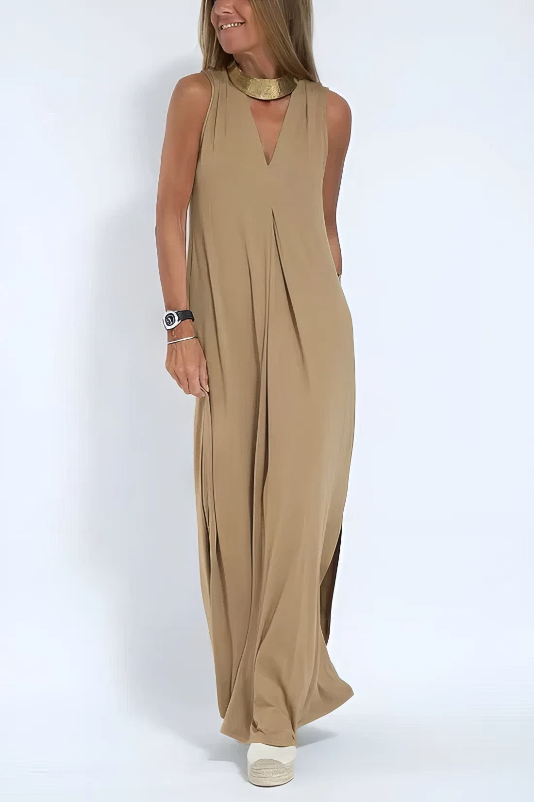 ANNE | Robe longue élégante + gilet assorti OFFERT