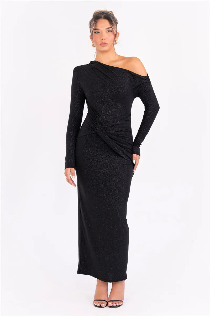 Cosette – Robe longue asymétrique à paillettes