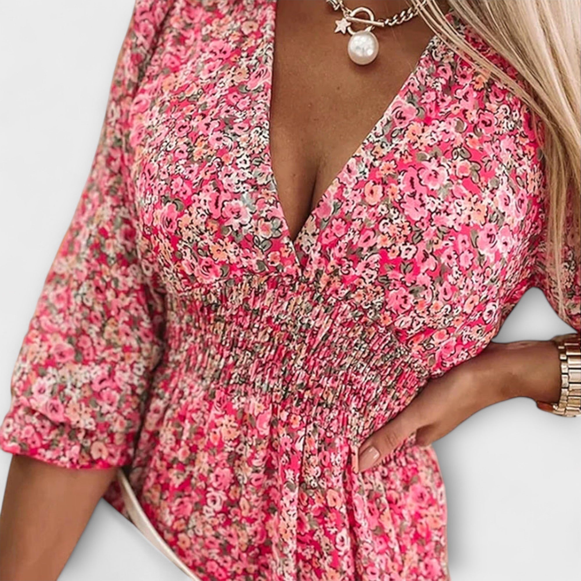 Lore | Robe à manches bouffantes florale pour femme