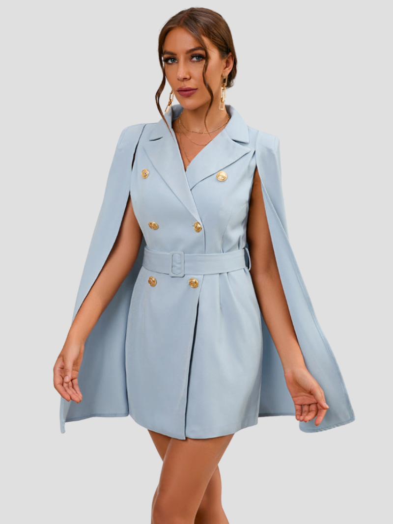 Célestine - Robe blazer chic avec cape