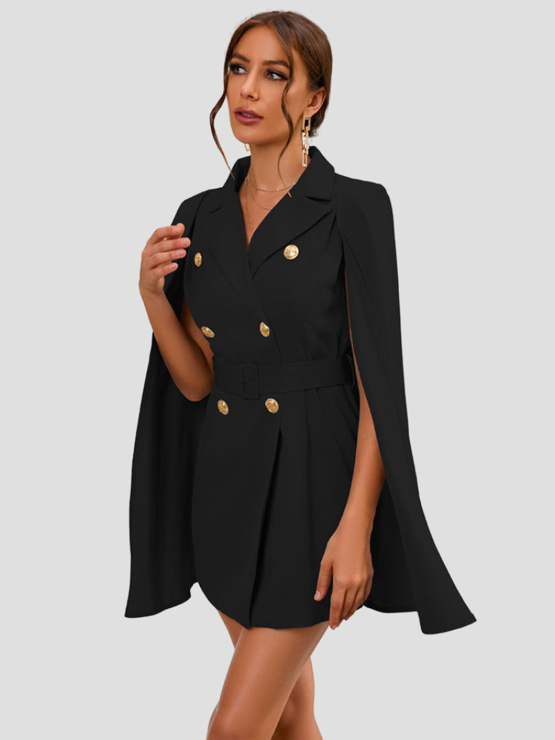 Célestine - Robe blazer chic avec cape
